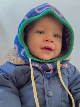 bawełniany komin dziecięcy happymess x luu cotton balaclava niebieski kolorowy bawełna organiczna organic cotton dziecko 