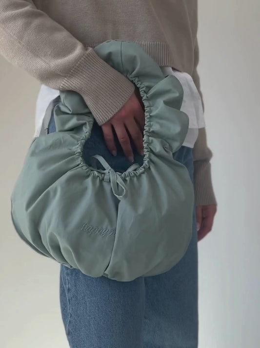 torebka bawełniana scrunchie bag dusty blue cotton bag damska torebka