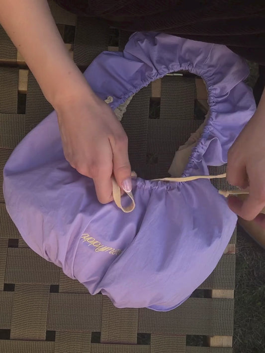 torebka bawełniana dwustronna butter berry bawełna organiczna żółta fioletowa organic cotton wideo