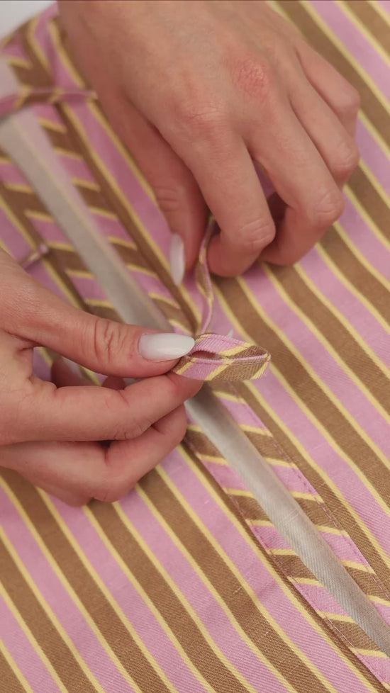 bluzka z wiązaniem - blush stripes