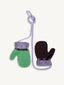 dziecięce rękawiczki wełniane merino wool mittens green brown zielono brązowe