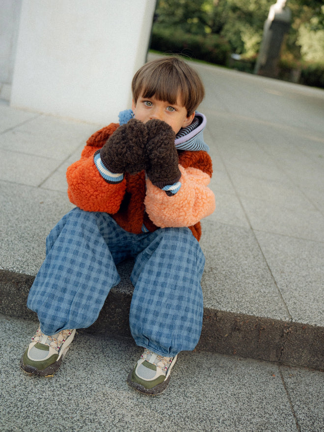 dziecięce rękawiczki mitenki merino brązowe wełna merino wool mittens chocolate brown