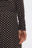longsleeve damski brązowy w groszki choco dots detal marszczenie