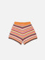 letni zestaw dzianinowy z bawełny organicznej w paski orange sunset szorty top organic cotton set top shorts bio-baumwolle