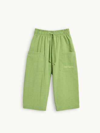 spodnie dziecięce w kratę zielone matcha green przód