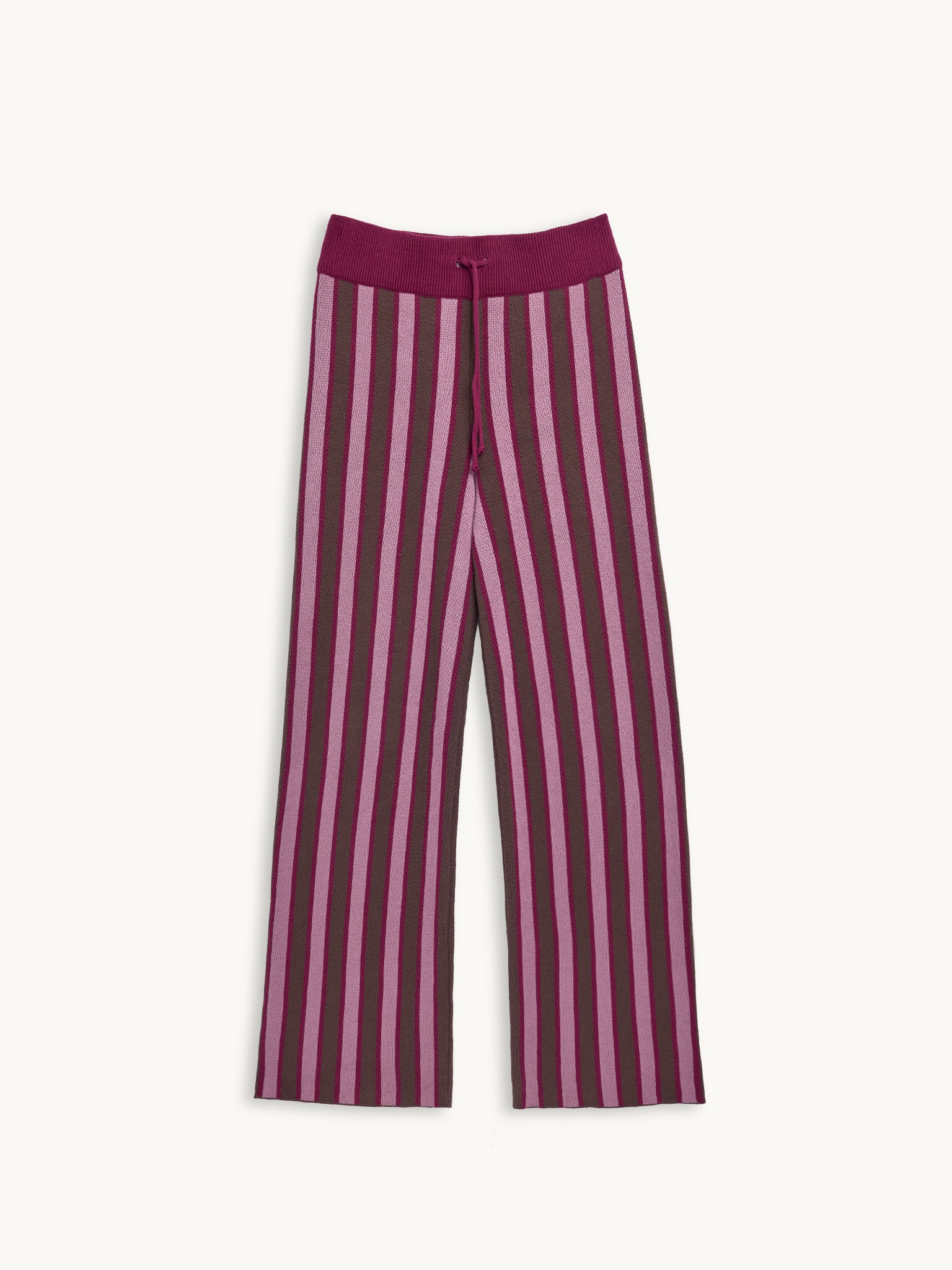 spodnie bawełna organiczna paski berry stripes przód 