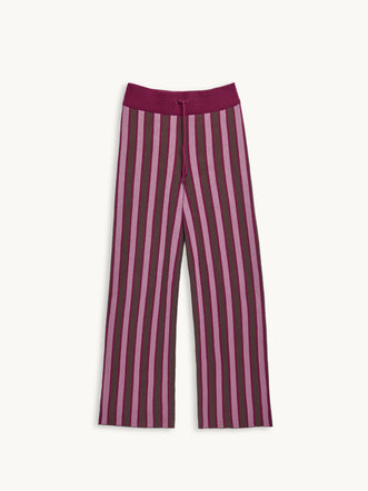 spodnie bawełna organiczna paski berry stripes przód 