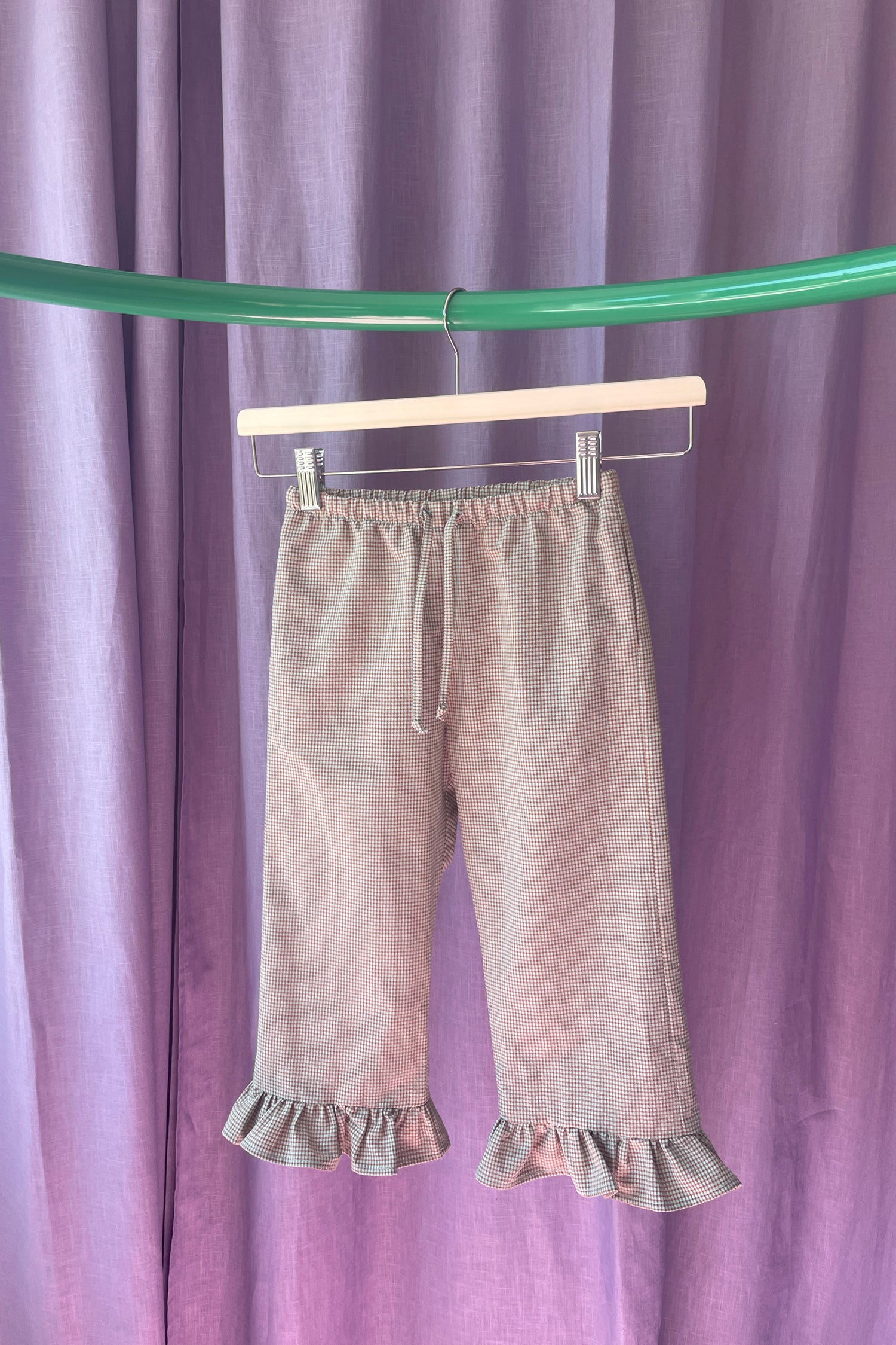 spodnie dziecięce krata falbanka foggy brown outlet