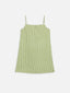 lniana sukienka trapezowa mini w paski zielona ice matcha linen dress kleid leinenkleid