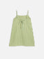 lniana sukienka trapezowa mini w paski zielona ice matcha linen dress kleid leinenkleid