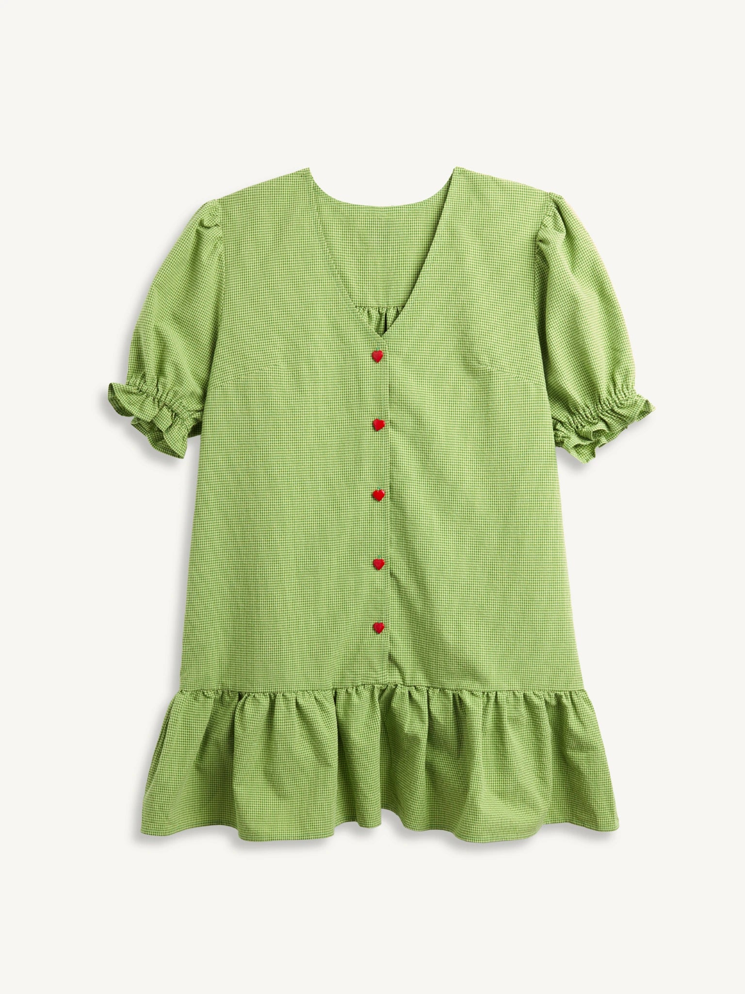 sukienka damska w kratę zielona vichy matcha green przód 