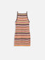 letnia dzianinowa mini sukienka w paski bawełna organiczna women's summer mini dress orange sunset organic cotton bio-baumwolle kleid 