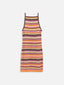letnia dzianinowa mini sukienka w paski bawełna organiczna women's summer mini dress orange sunset organic cotton bio-baumwolle kleid 