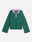 sweter damski bawełniany emerald hearts bawełna organiczna women's sweater organic cotton green damen pullover bio-baumwolle 