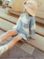 sweter dziecięcy cloudy chmury błękitny dziecko cloud kid's sweater wool blend safari hat kapelusz