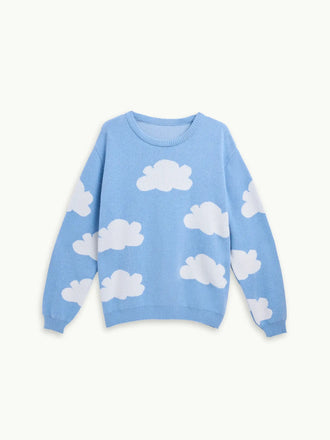 sweter cloudy unisex chmury błękitny przód 