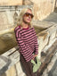 [pl][Modelka ma 173 cm wzrostu i nosi rozmiar S] [en][The model is 173 cm tall and wears size S] [de][Das Model ist 173 cm groß und trägt Größe S]
sweter bawełna organiczna paski berry stripes organic cotton sweater bio-baumwolle pullover damenpullover