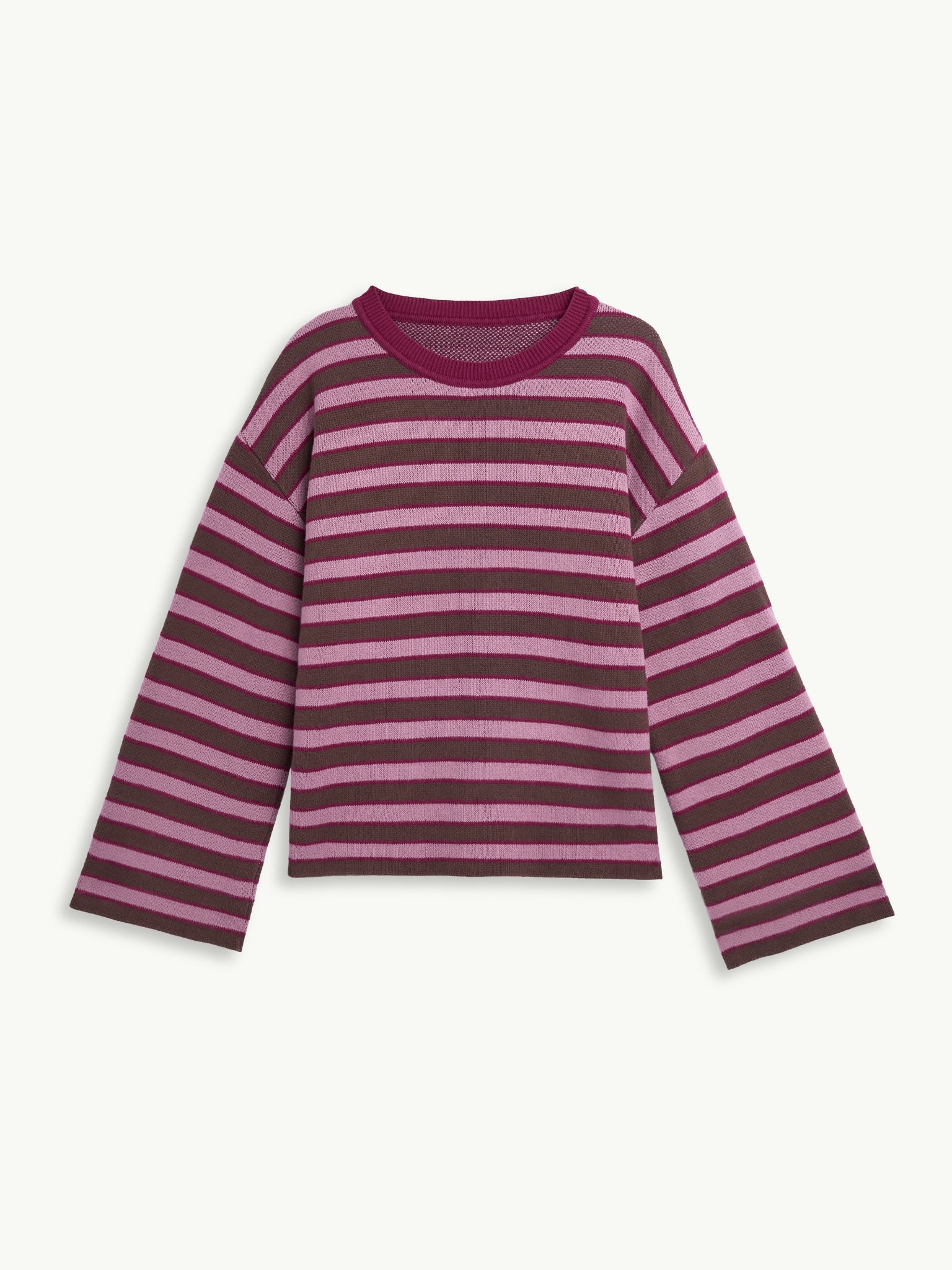sweter bawełna organiczna paski berry stripes organic cotton przód 