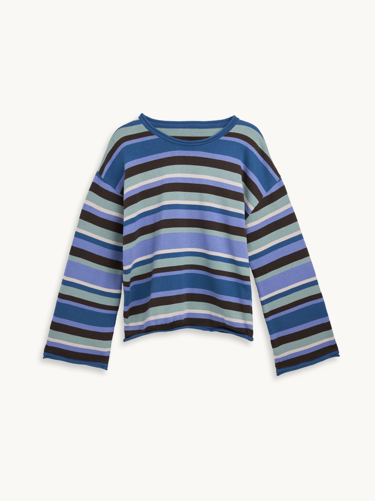 sweter damski bawełna organiczna paski mint chocolate organic cotton przód