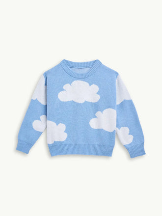 sweter dziecięcy cloudy chmury błękitny dziecko przód