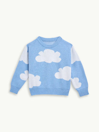sweter dziecięcy cloudy chmury błękitny dziecko przód