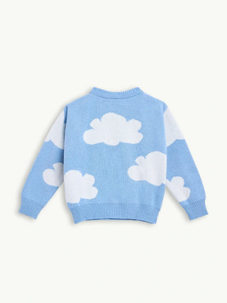 sweter dziecięcy cloudy chmury błękitny dziecko tył