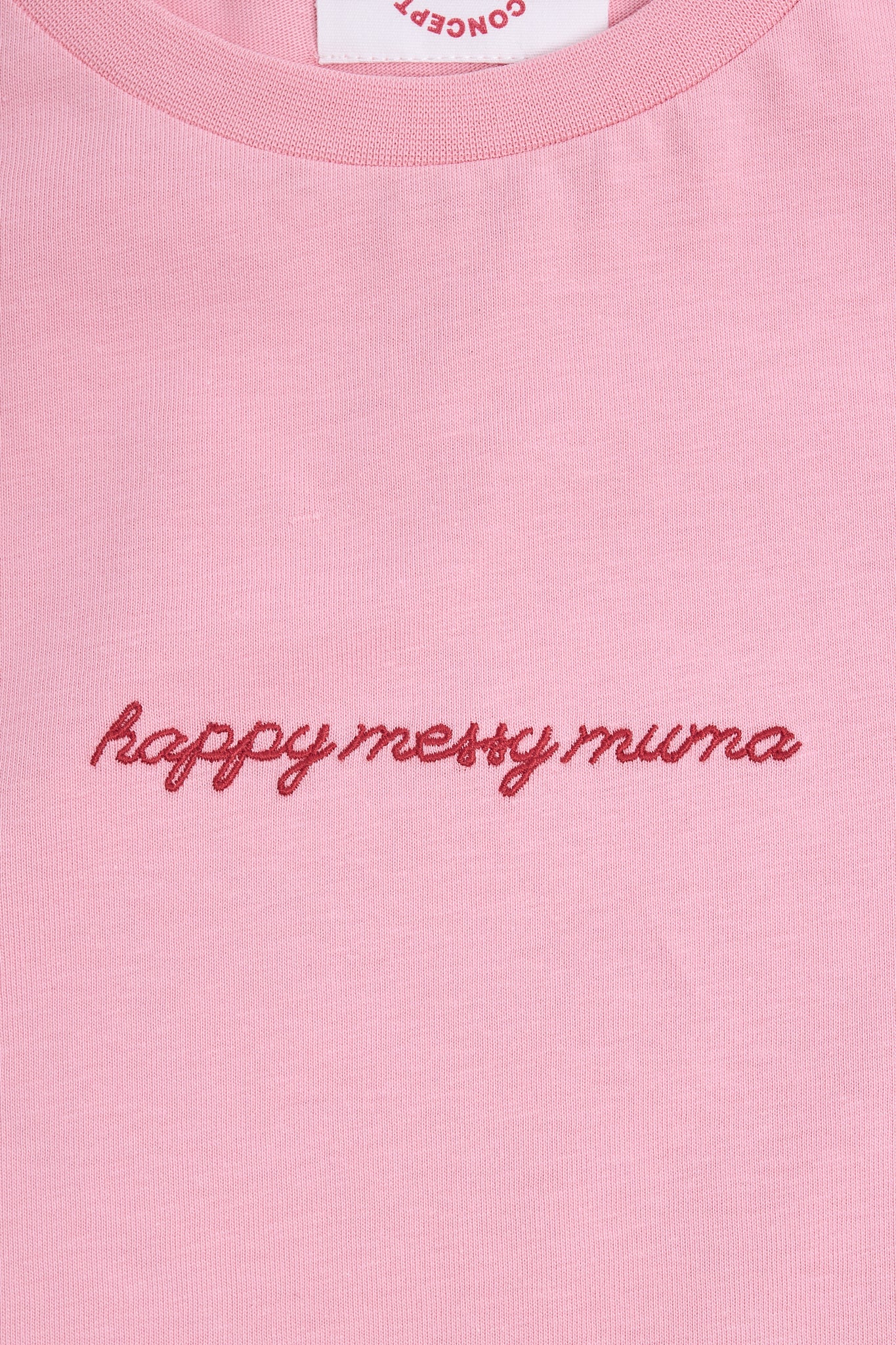 t-shirt damski różowy muma bawełna organiczna dzień matki detal