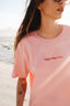 t-shirt damski różowy muma bawełna organiczna dzień matki modelka women's organic cotton 