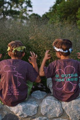 t-shirt dziecięcy edgy dog brązowy bawełna organiczna organic cotton dzieci outfit bandana 