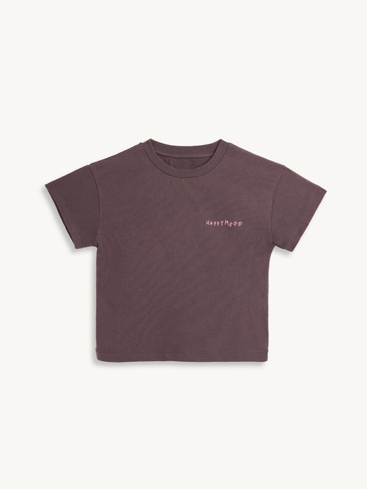 t-shirt dziecięcy edgy dog brązowy bawełna organiczna organic cotton przód