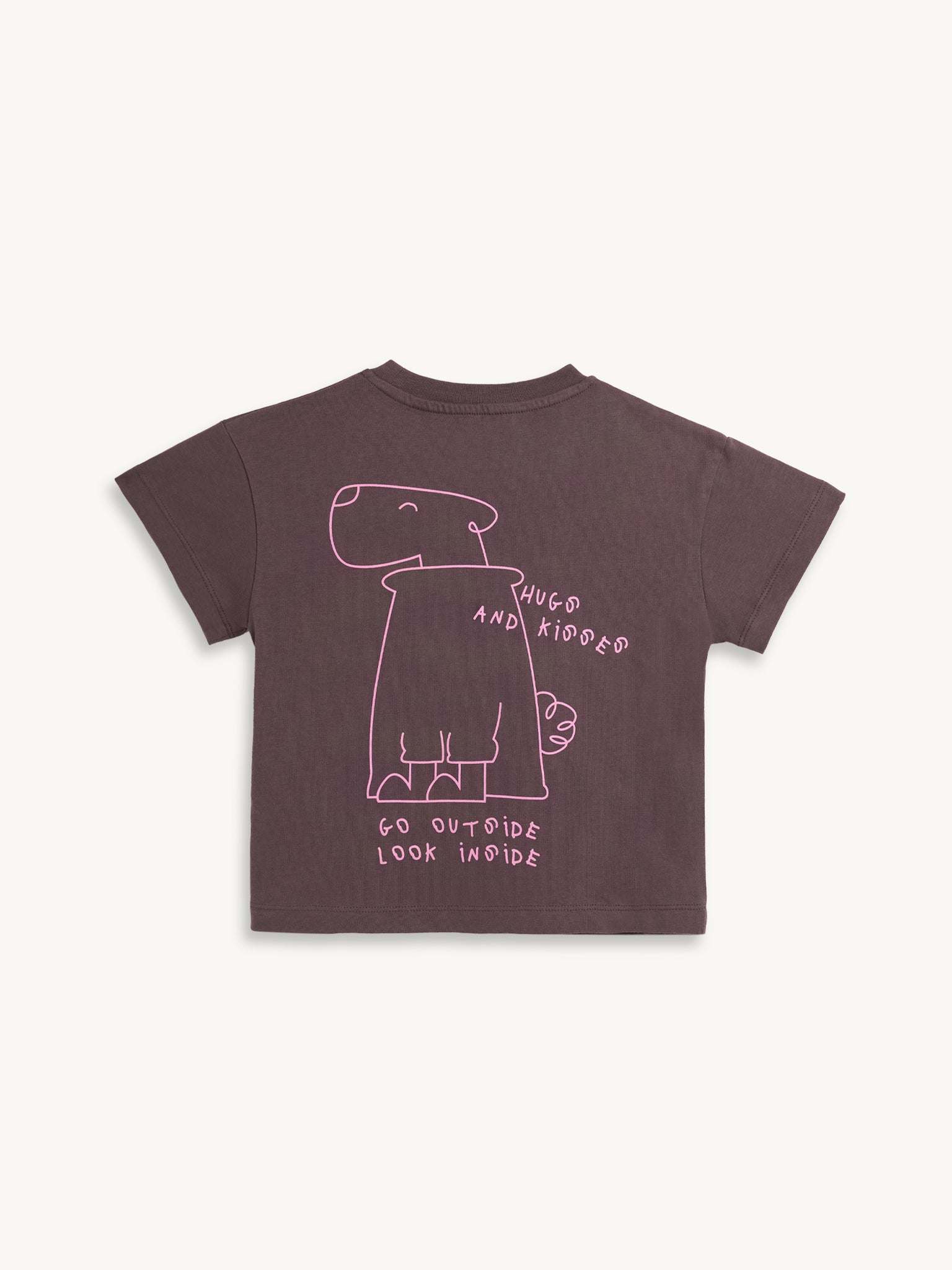 t-shirt dziecięcy edgy dog brązowy bawełna organiczna organic cotton tył