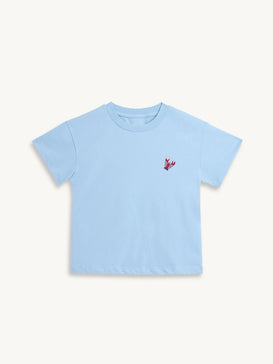 t-shirt dziecięcy niebieski statement bawełna organiczna organic cotton przód