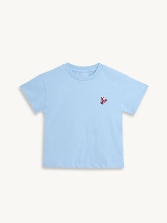 t-shirt dziecięcy niebieski statement bawełna organiczna organic cotton przód