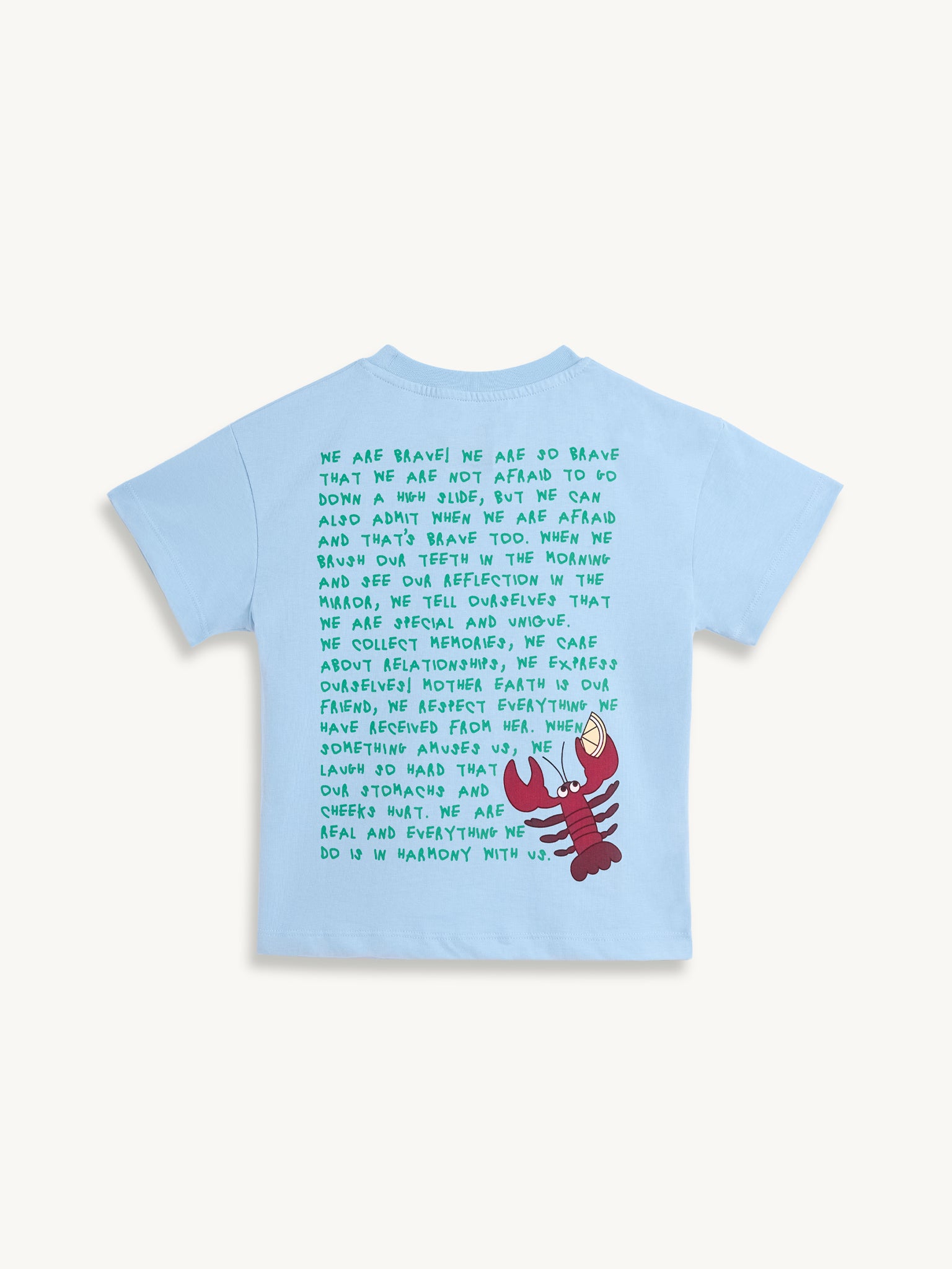 t-shirt dziecięcy niebieski statement bawełna organiczna organic cotton tył