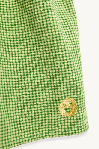 top damski matcha green krata kratka vichy detal haft