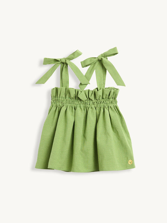 top damski matcha green krata kratka vichy przód