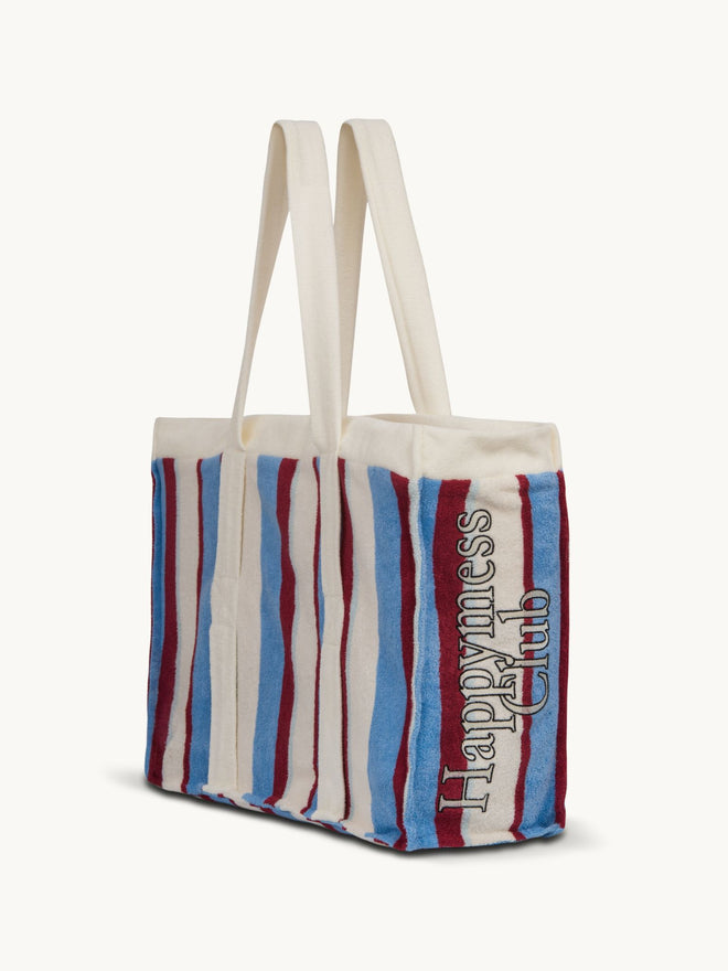 torba z bawełny organicznej w paski marina stripes organic cotton bag wyszywane logo