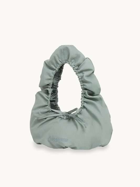 torebka bawełniana scrunchie bag dusty blue cotton bag damska torebka przód