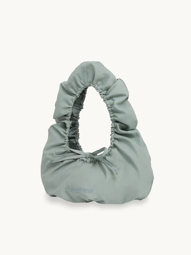 torebka bawełniana scrunchie bag dusty blue cotton bag damska torebka przód