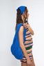 letnia dzianinowa torebka granatowa bawełna organiczna organic cotton crochete bag indigo flower strickhandtasche bio-baumwolle handtasche zestaw letni w paski tropical garden