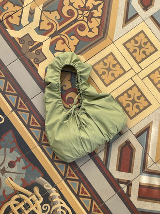 torebka bawełniana scrunchie green tea zielona organic cotton bawełna organiczna tło