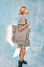 torba w kratę z falbanką foggy brown torebka bag vichy frilled sukienka zestaw