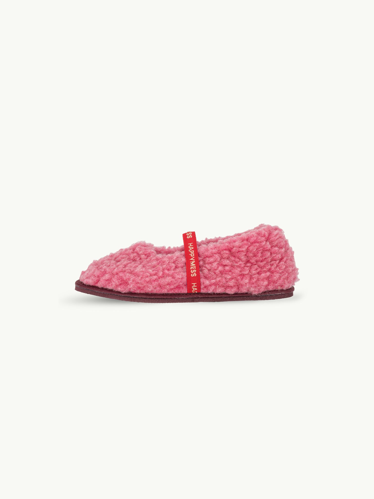 wełniane kapcie damskie merino z gumką woolen slippers dusty pink różowe bok