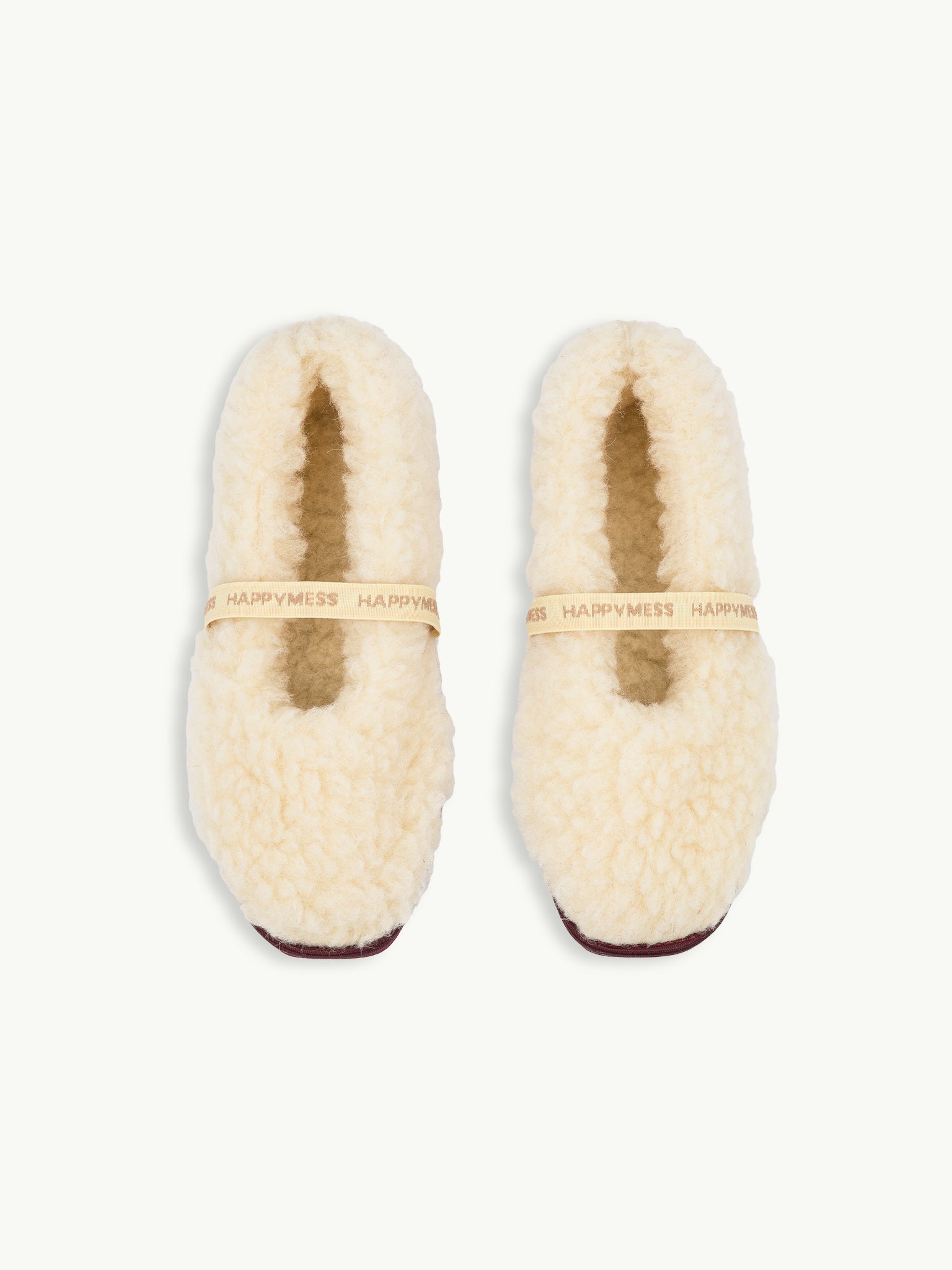 wełniane kapcie damskie merino z gumką masełkowe butter yellow woolen slippers góra