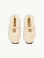 wełniane kapcie damskie merino z gumką masełkowe butter yellow woolen slippers góra