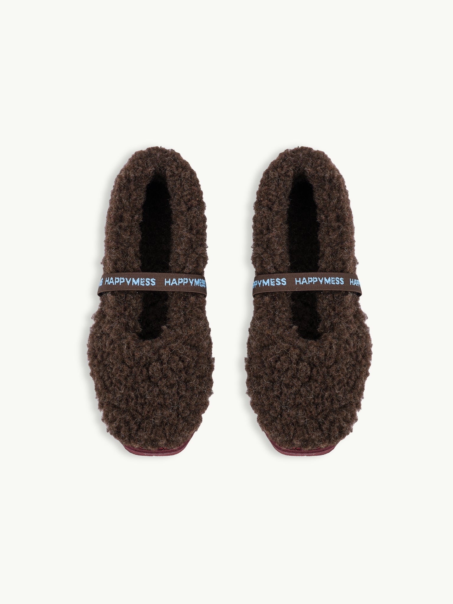 wełniane kapcie damskie merino z gumką woolen slippers brązowe chocolate brown góra