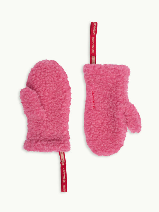wełniane rękawiczki z gumką adult unisex różowe dusty pink wool mittens merino 