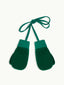 wełniane dziecięce rękawiczki merino wool mittens forest green zielone wiązanie
