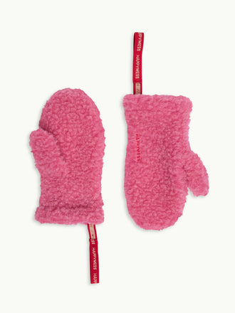 wełniane rękawiczki merino z gumką wool mittens dusty pink dziecięce różowe