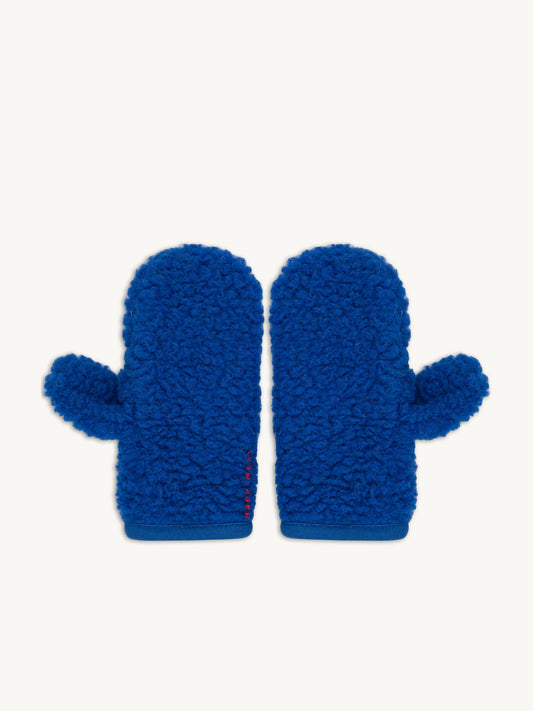wełniane rękawiczki merino z klapką adult kobaltowe cobalt granatowe wool mittens